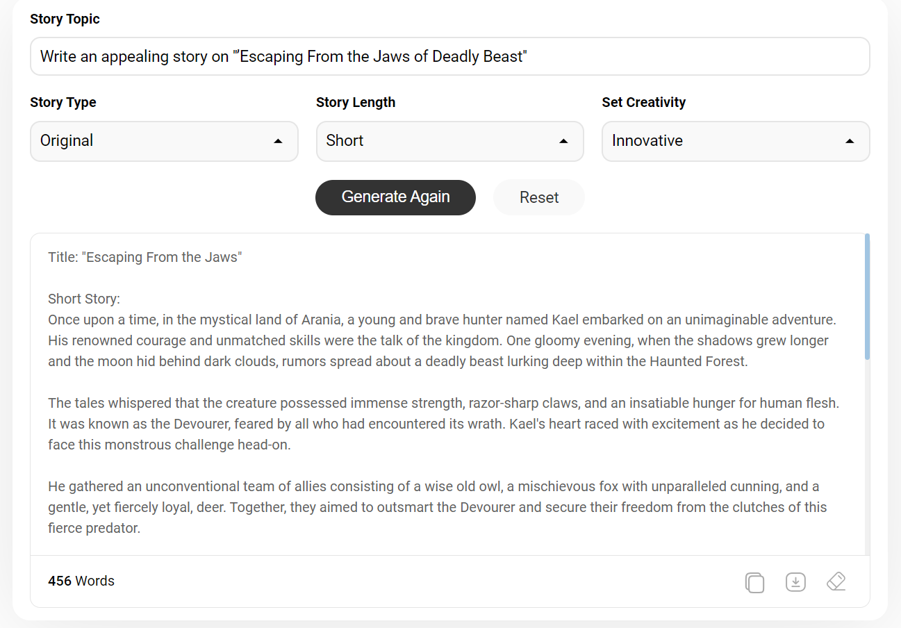 AI Story Generator by Summarizer.org