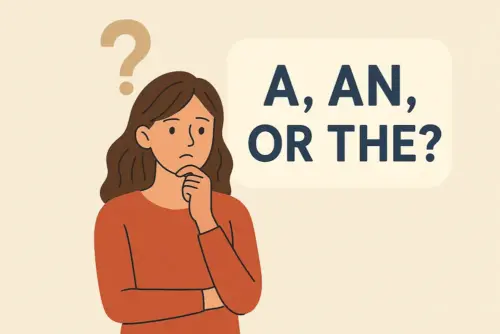 Los articulos "a","an" or "the"