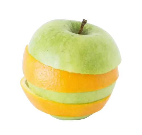 Äpfel und Orangen gemischt