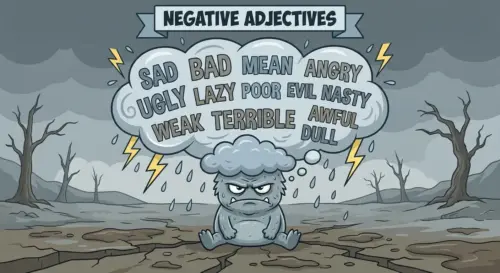 adjectifs négatifs en anglais