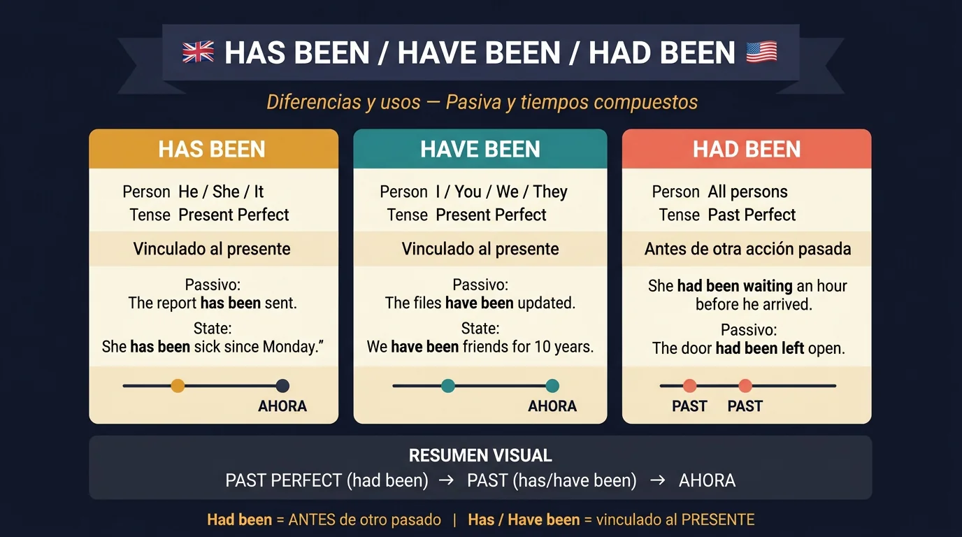 Has been, have been, had been: diferencias y usos en inglés - Break ...