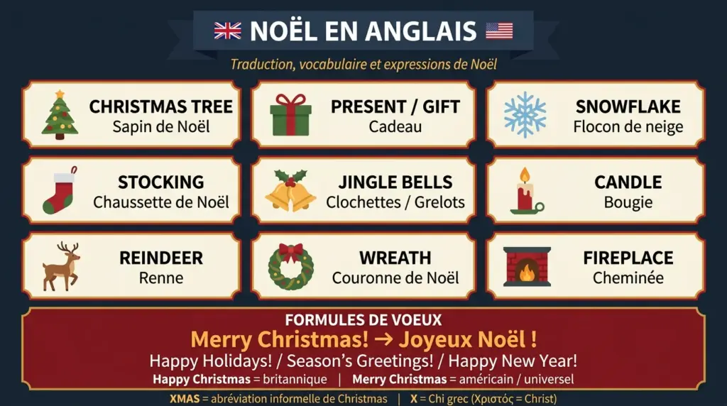 noel anglais vocabulaire