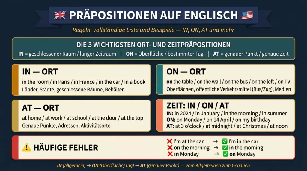 praepositionen englisch
