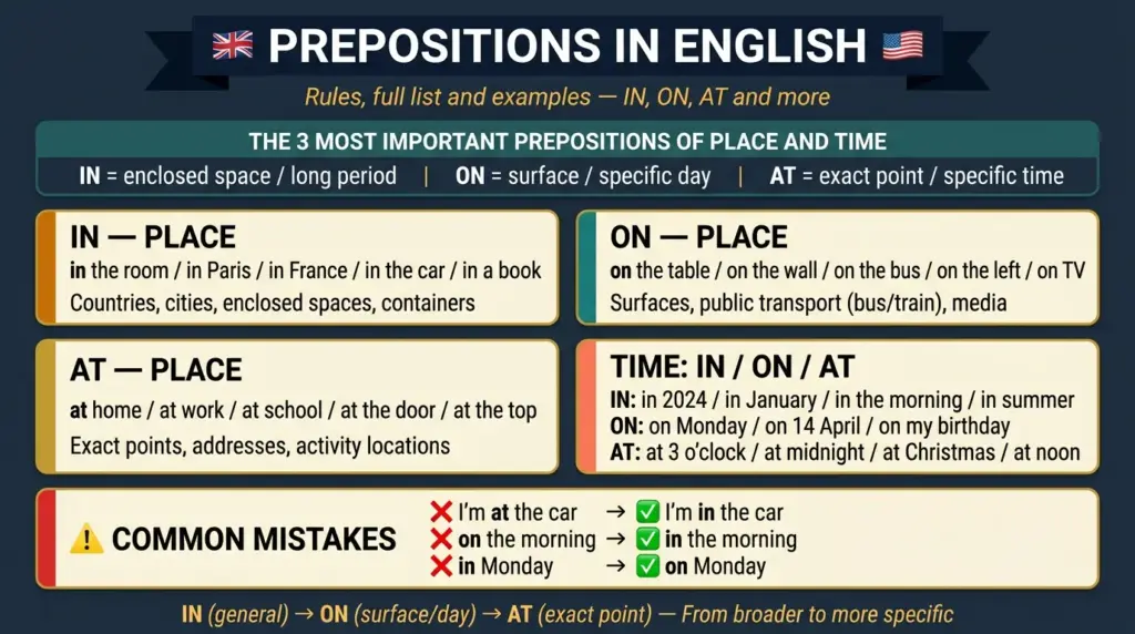 prepositions english