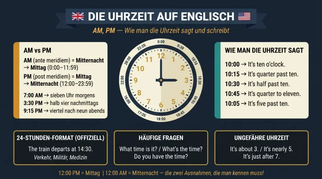 uhrzeit englisch